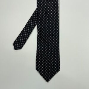 Vtg Marshall Field's Black Geometric Silk Necktie Mens One Size